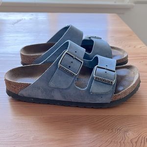 Birkenstock sandal Arizona Softbed size 37 denim blue suede leather